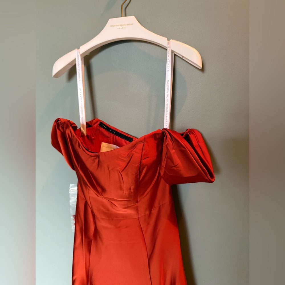 NWT CHRISTIAN SIRIANO FOR AZAZIE 1002 Paprika A-Line Off Shoulder Dress 4 & 6 - Picture 8 of 15